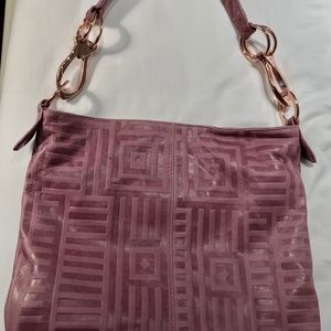 Andre Oliver leather embossed  lavender handbag - NEVER USED